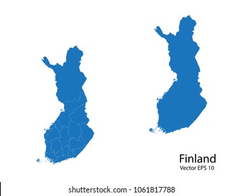 Couple Set Map,Blue Map of finland ,vecter illustration eps10.