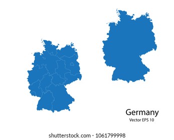 Couple Set Map,Blue Map of germany,vecter illustration eps10.