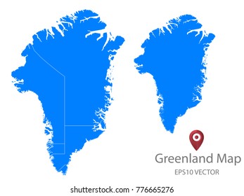 Couple Set Map,Blue Map of Greenland,Vector EPS10