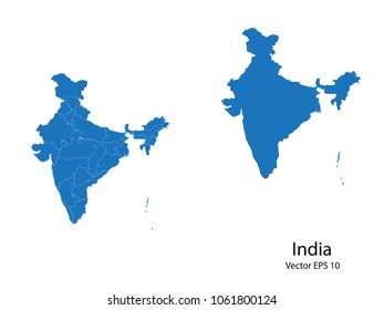 Couple Set Map,Blue Map of india,vecter illustration eps10.