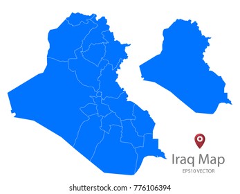 Couple Set Map,Blue Map of Iraq,Vector EPS10