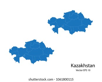Couple Set Map,Blue Map of kazakhsta,vecter illustration eps10.