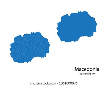 Couple Set Map,Blue Map of macedonia,vecter illustration eps10.