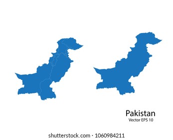Couple Set Map,Blue Map of pakistan ,vecter illustration eps10.