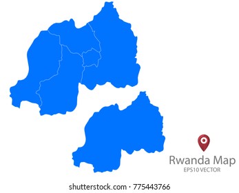 Couple Set Map,Blue Map of Rwanda,Vector EPS10