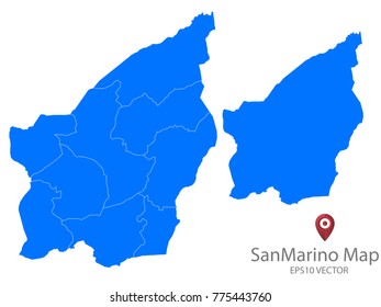 Couple Set Map,Blue Map of San Marino,Vector EPS10