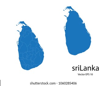 Couple Set Map,Blue Map of sriLanka ,vecter illustration eps10.