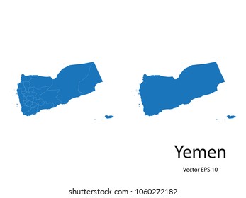 Couple Set Map,Blue Map of yemen ,vecter illustration eps10.