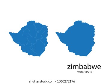 Couple Set Map,Blue Map of zimbabwe ,vecter illustration eps10.