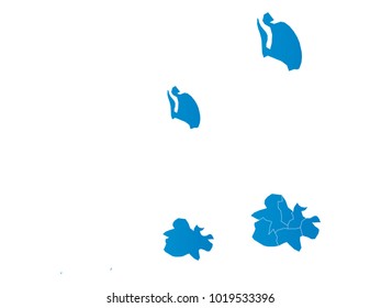 Couple Set Map,gradient blue Map of Antigua and Barbuda,Vector EPS10