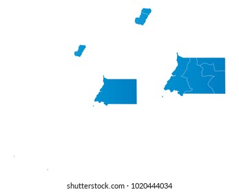 Couple Set Map,gradient blue Map of Equatorial Guinea,Vector EPS10