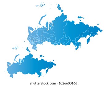 Couple Set Map,gradient blue Map of Russia,Vector EPS10