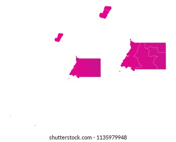 Couple Set Map,gradient Pink Map of Equatorial Guinea,Vector EPS10
