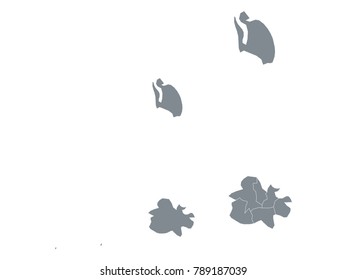 Couple Set Map,Gray Map of Antigua and Barbuda ,Vector EPS10