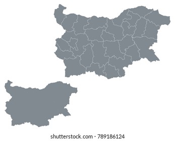 Couple Set Map,Gray Map of Bulgaria ,Vector EPS10