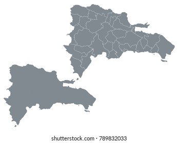 Couple Set Map,Gray Map of Dominican Republic ,Vector EPS10