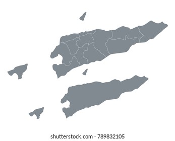 Couple Set Map,Gray Map of East Timor ,Vector EPS10