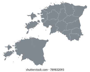 Couple Set Map,Gray Map of Estonia ,Vector EPS10