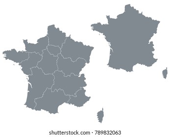 Couple Set Map,Gray Map of France ,Vector EPS10