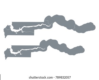 Couple Set Map,Gray Map of Gambia ,Vector EPS10