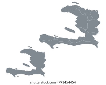 Couple Set Map,Gray Map of Haiti ,Vector EPS10