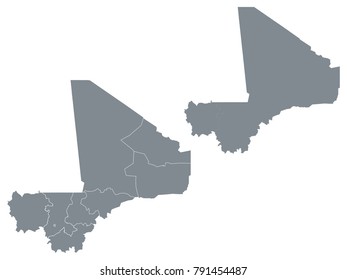 Couple Set Map,Gray Map of Mali ,Vector EPS10