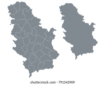 Couple Set Map,Gray Map of Serbia ,Vector EPS10