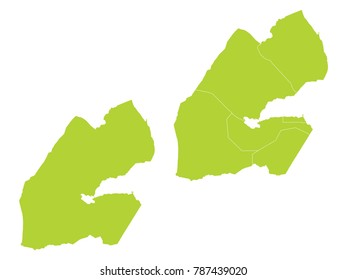 Couple Set Map,green Map of Djibouti,Vector EPS10