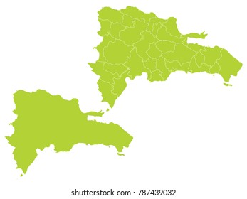 Couple Set Map,green Map of Dominican Republic,Vector EPS10