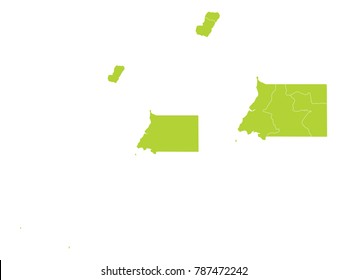 Couple Set Map,green Map of Equatorial Guinea,Vector EPS10