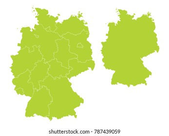 Couple Set Map,green Map of Germany,Vector EPS10