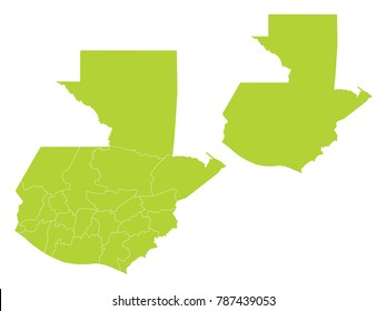 Couple Set Map,green Map of Guatemala,Vector EPS10
