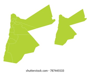 Couple Set Map,green Map of Jordan,Vector EPS10