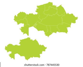 Couple Set Map,green Map of Kazakhstan,Vector EPS10