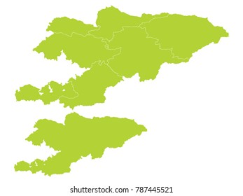 Couple Set Map,green Map of Kyrgyzstan,Vector EPS10