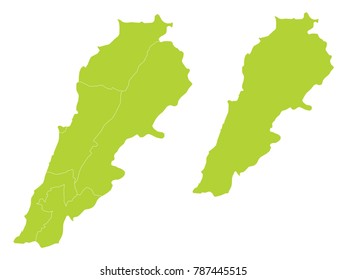 Couple Set Map,green Map of Lebanon,Vector EPS10