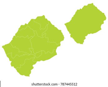 Couple Set Map,green Map of Lesotho,Vector EPS10