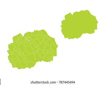 Couple Set Map,green Map of Macedonia,Vector EPS10