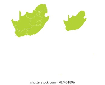 Couple Set Map,green Map of South Africa,Vector EPS10