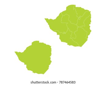 Couple Set Map,green Map of Zimbabwe,Vector EPS10