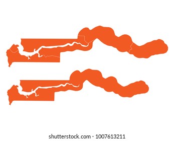 Couple Set Map,orange Map of Gambia,Vector EPS10