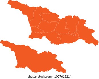 Couple Set Map,orange Map of Georgia,Vector EPS10