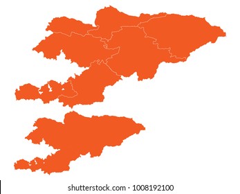 Couple Set Map,orange Map of Kyrgyzstan,Vector EPS10
