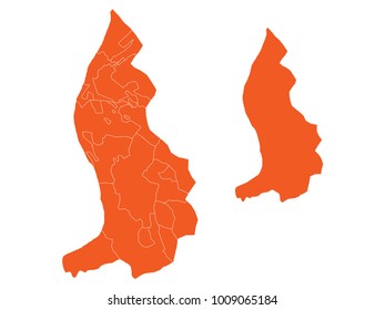 Couple Set Map,orange Map of Liechtenstein,Vector EPS10