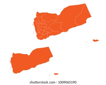 Couple Set Map,orange Map of Yemen,Vector EPS10