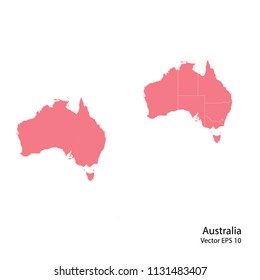 Couple set Map,pink map of australia, vector illustration eps.10