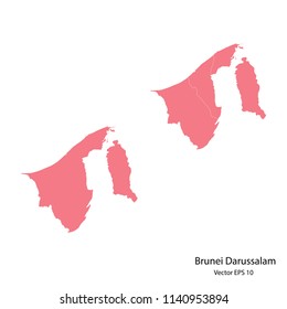 Couple set Map,pink map of bruneiDarussalam, vector illustration eps.10