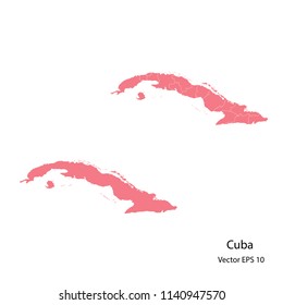 Couple set Map,pink map of cuba, vector illustration eps.10