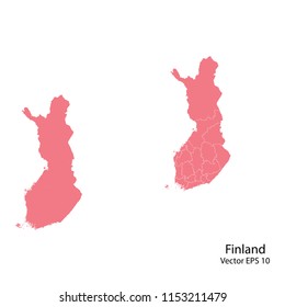 Couple set Map,pink map of finland, vector illustration eps.10