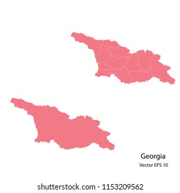 Couple set Map,pink map of georgia, vector illustration eps.10